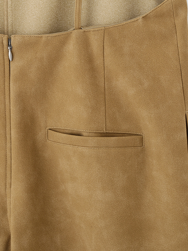 フェイクスウェードエプロンオールインワン