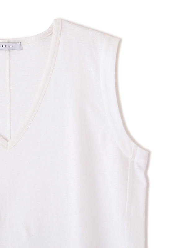 激安の ヘンプコットンスリーブレスプルオーバー(F トップス WHITE): トップス