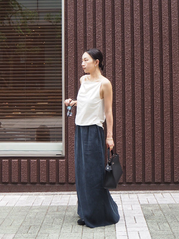 ETRE TOKYO - キュプラIラインスカート - SAGE | ADDICT WEB SHOP