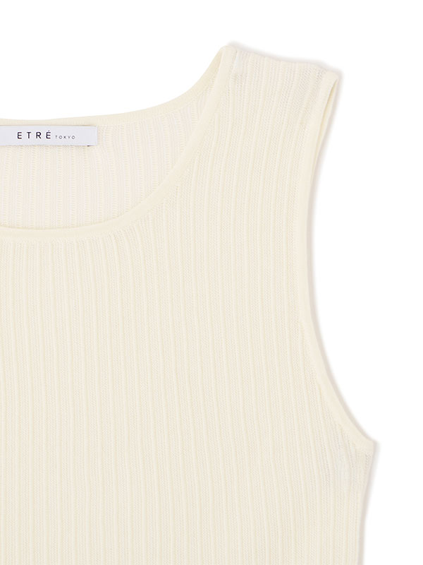 マルチストライプニットタンクトップ(F IVORY): トップス