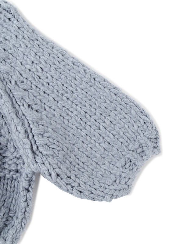 ブラッシュドハーフスリーブハンドニットプルオーバー