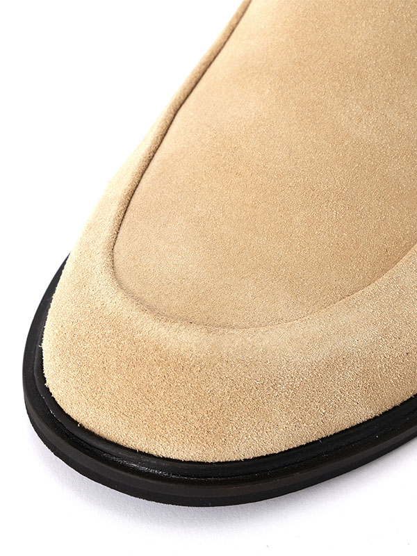 スウェードフラットローファー