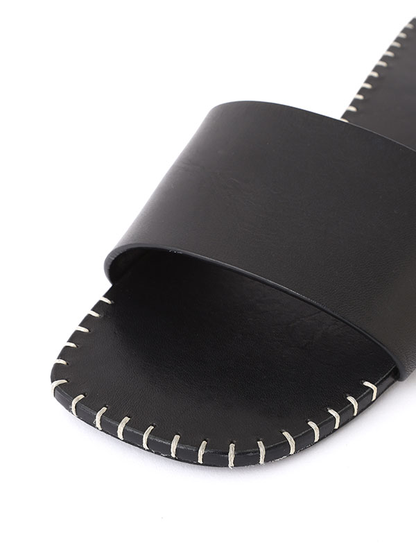 ハンドステッチタンドレザーフラットサンダル