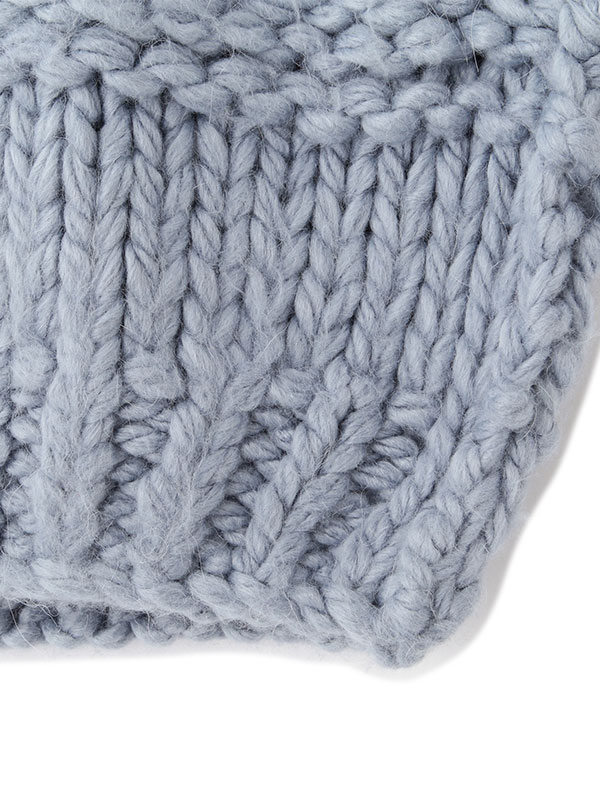 ブラッシュドハーフスリーブハンドニットプルオーバー