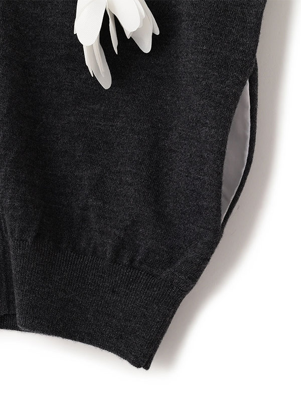 SANTEフラワーモチーフＶネックニットカーディガン