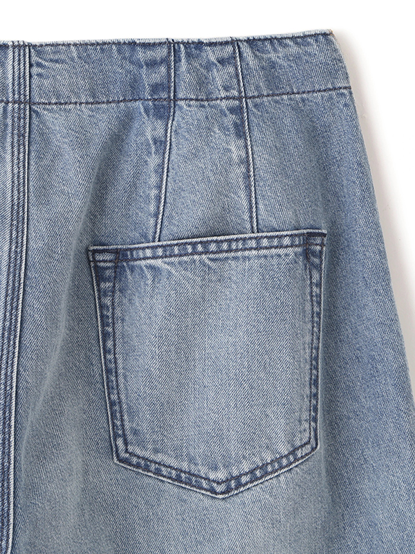 デニムタックワイドパンツ