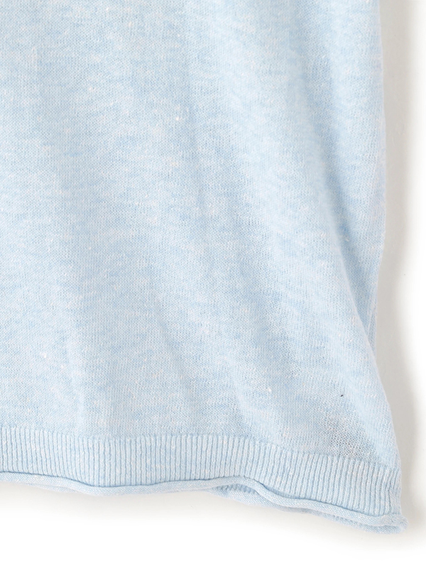 コットンリネンハイゲージネックニットプルオーバー