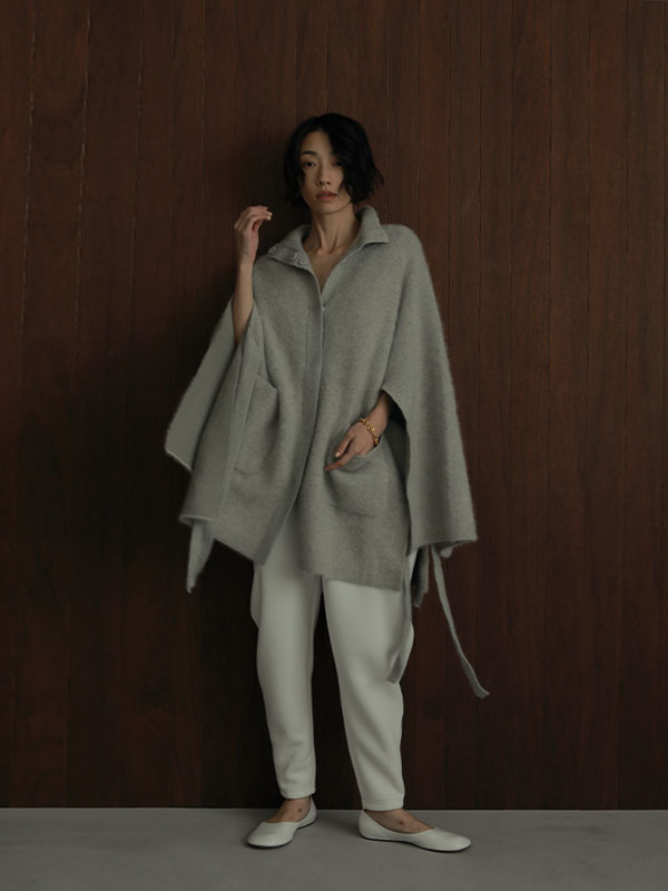 etretokyo スリットスリーブニットポンチョ