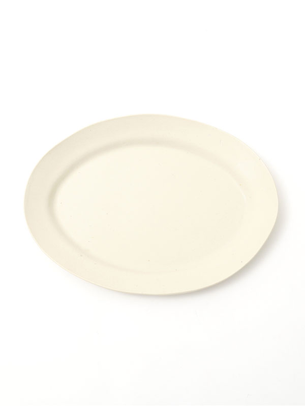 白陶土黒田釉オーバルプレート中