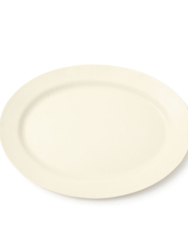 白陶土黒田釉オーバルプレート大
