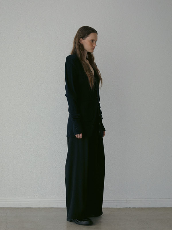 ランダムリブVネックニットカーディガン