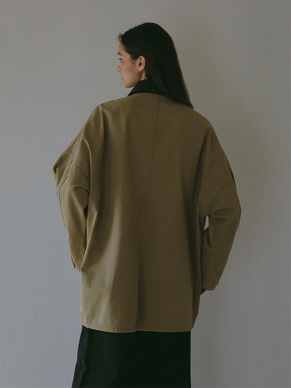 コンビネックワークディティールジャケット(S BEIGE): アウター