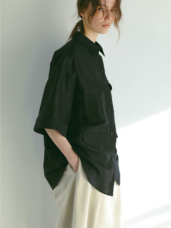 ETRE TOKYO 25SS リネンシアーワークシャツ ベージュ リネンシアーワークシャツ(F WHITE): トップス │ ETRE TOKYO