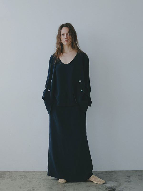 ETRE TOKYO - キュプラIラインスカート - SAGE | ADDICT WEB SHOP