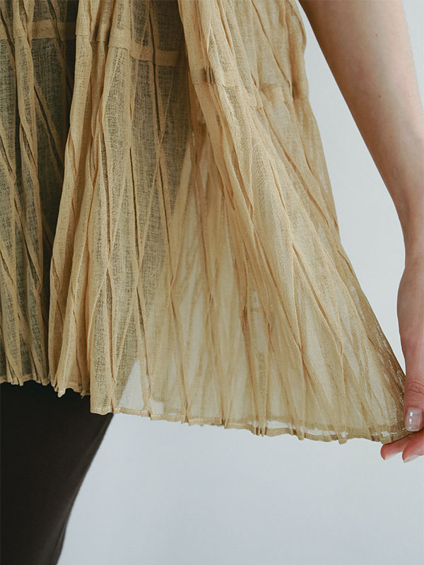 ランダムプリーツシアープルオーバー