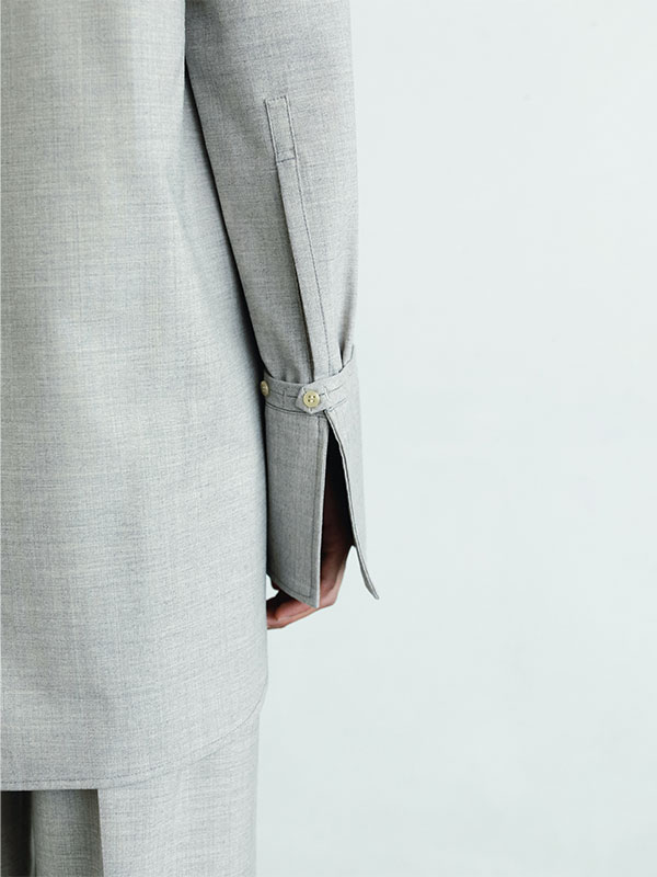SANTEキーネックシンチカフスプルオーバー(F GREY): トップス