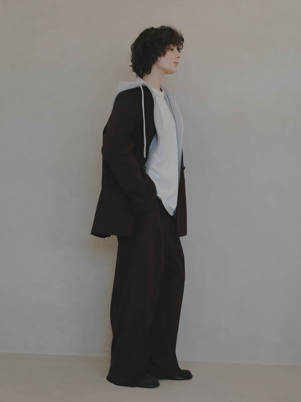 サイロスパンノーカラーダブルブレストジャケット