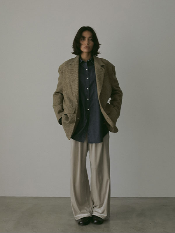 etre tokyo チェックツィードテーラードジャケット チェックツィードテーラージャケット(S BEIGE): アウター