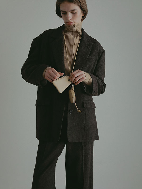 チェックツィードテーラージャケット(S BEIGE): アウター