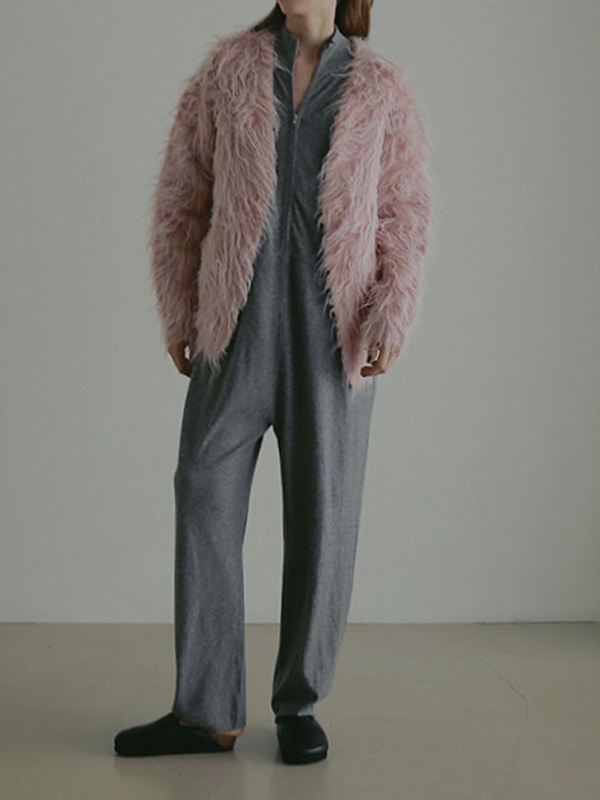 ダブルフェイスヘアリーニットカーディガン