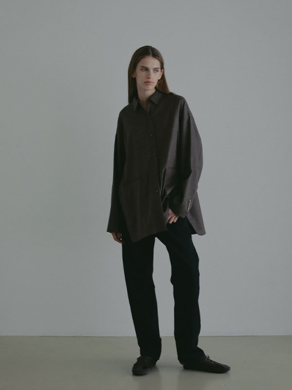 ハイカウントフラノオーバーサイズシャツ