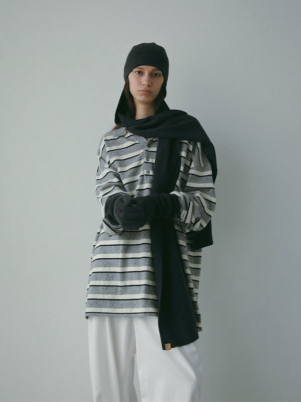 ホールガーメントストールニットキャップ