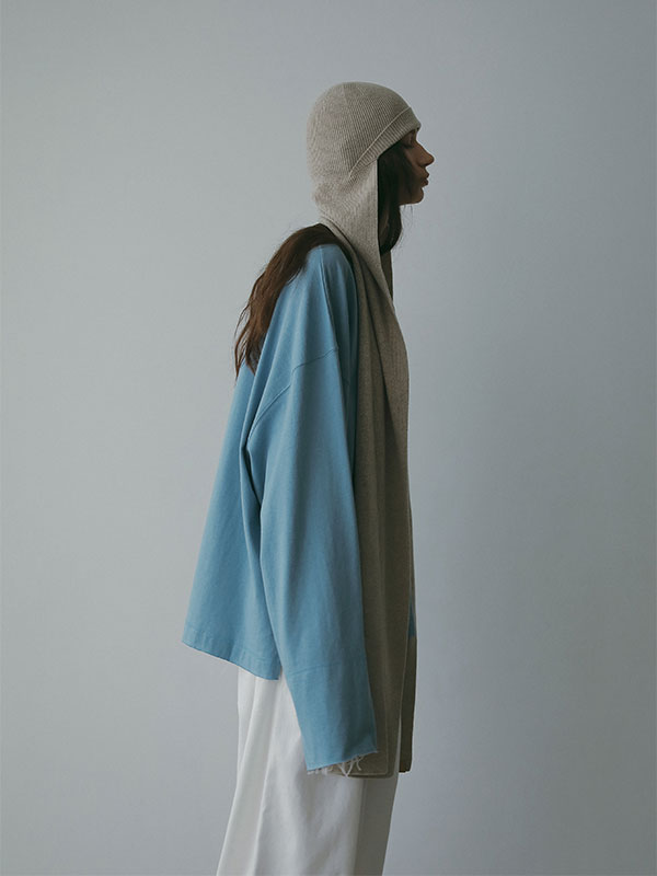 ホールガーメントストールニットキャップ