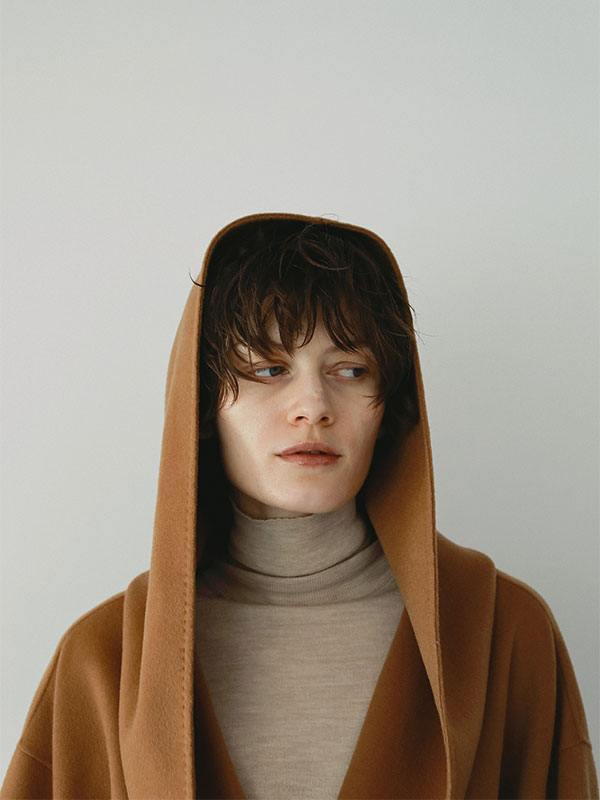 SANTEウールカシミヤフーディーリバーコート