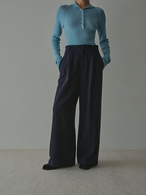 ウールツイルセミワイドパンツ