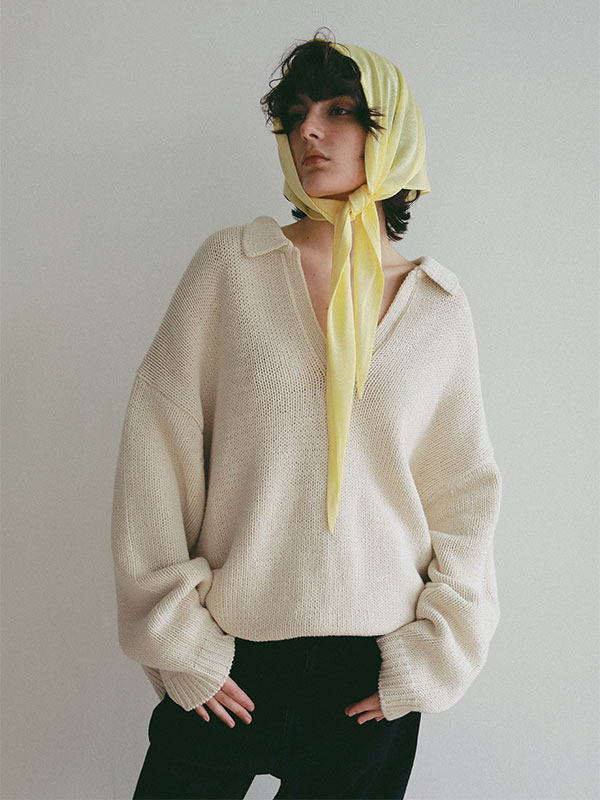 オーバーサイズスキッパーニットプルオーバー