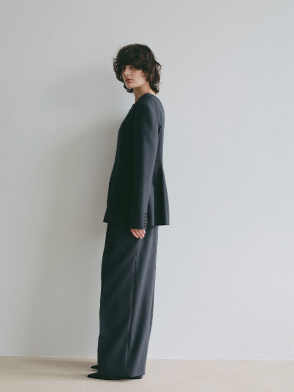 ダブルフェイスデザインウエストワイドパンツ