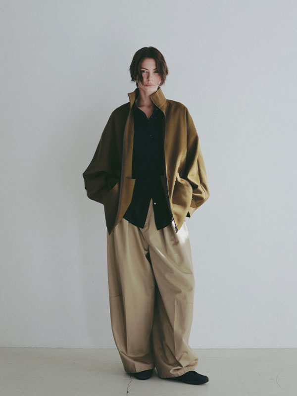 ハイネックドルマンスリーブシャツブルゾン