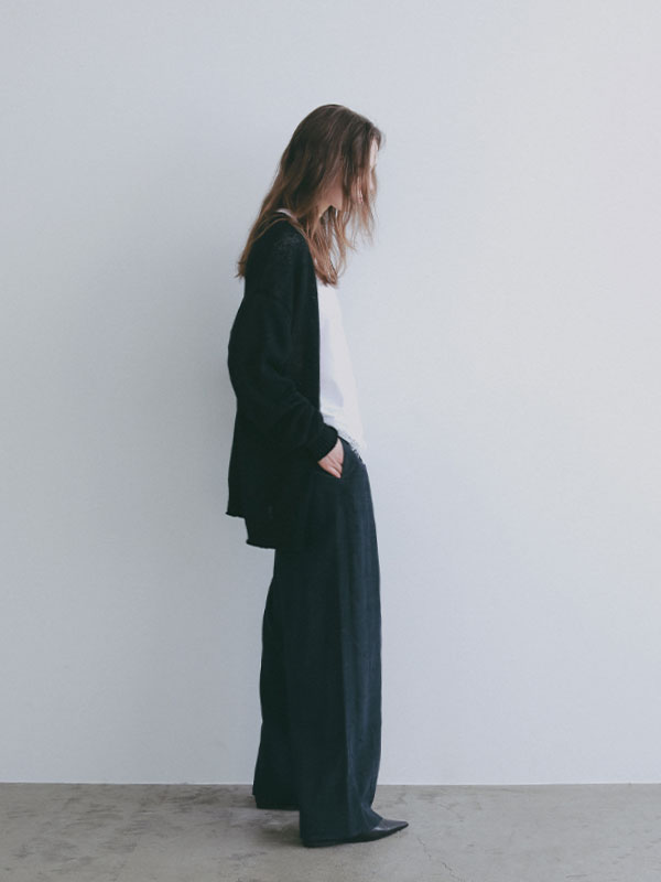 リリヤーンリネンVネックカーディガン