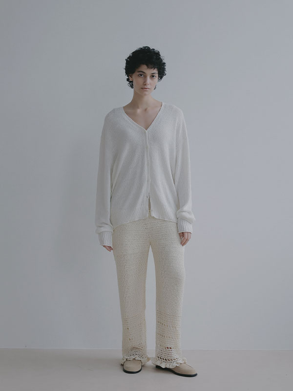 リリヤーンリネンVネックカーディガン