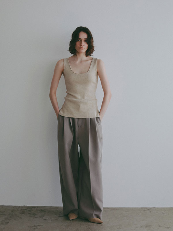 レースアップ2wayニットタンク