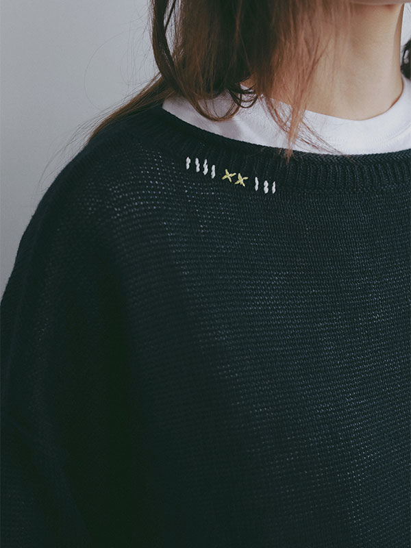 エンブロイダリーローゲージニットプルオーバー