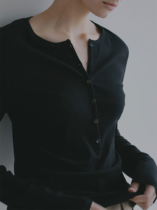 ヘンリーネックシアープルオーバー