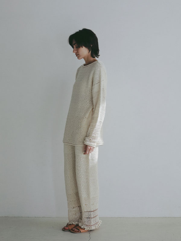 クロシェニットパンツ