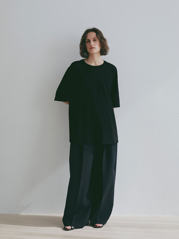 ダブルクロスハイウエストタックパンツ