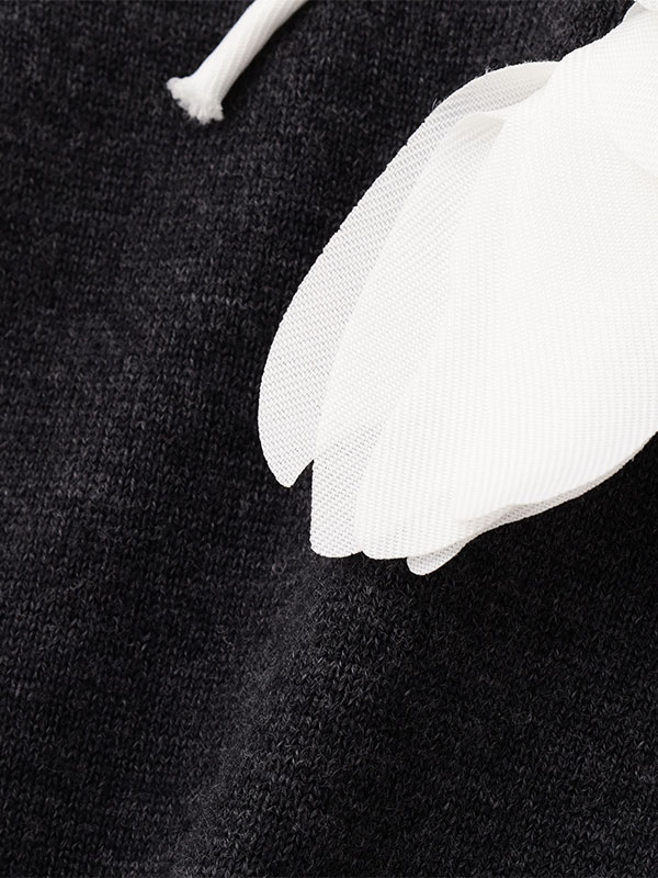 SANTEフラワーモチーフＶネックニットカーディガン