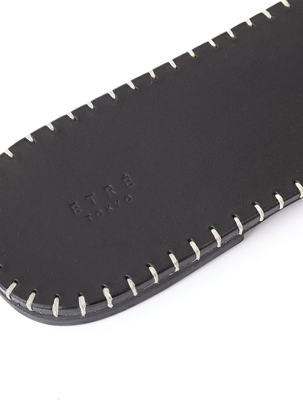 ハンドステッチタンドレザーフラットサンダル