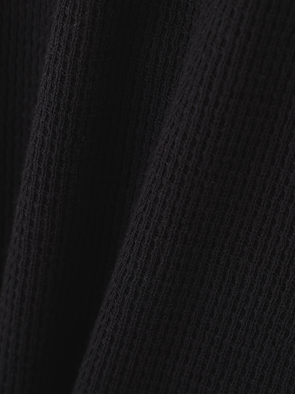 シアーワッフルヘンリーネックプルオーバー