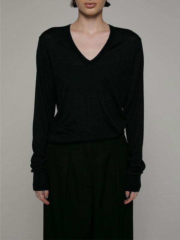 SANTEシルクカシミヤVネックニットプルオーバー