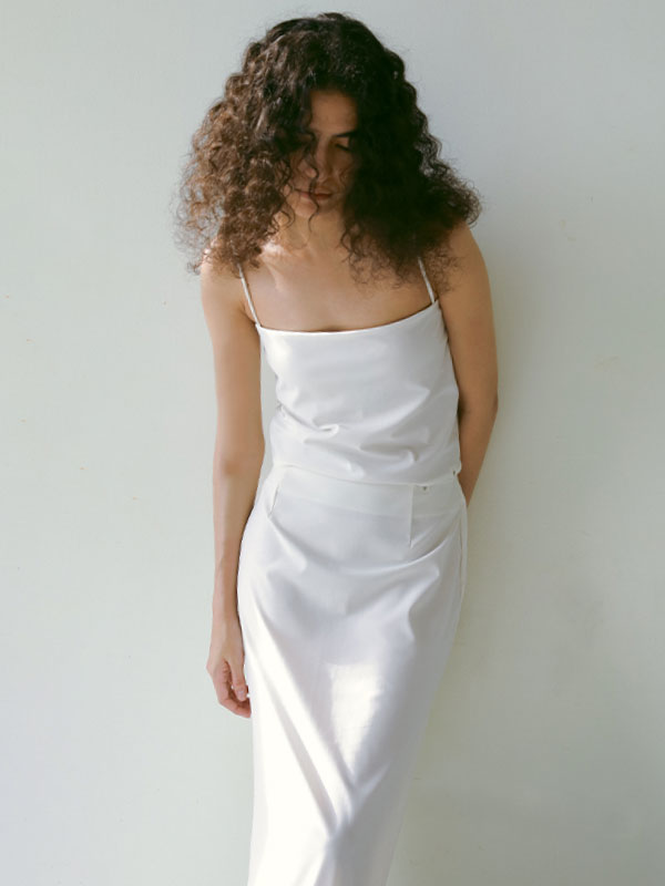 トリコットIラインスカート