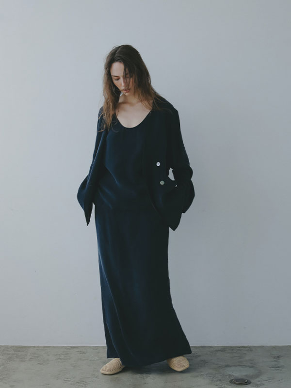 キュプラIラインスカート(S NAVY): ボトムス │ ETRE TOKYO