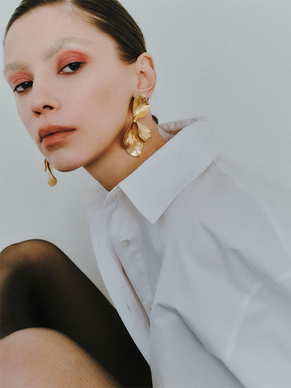 SANTEハイカウントセンタークリースシャツ