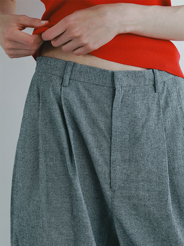 コットンシルクカーヴィーパンツ