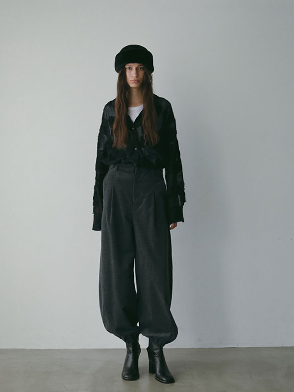 コードエンブロイダリーブラッシュドチュールシャツ