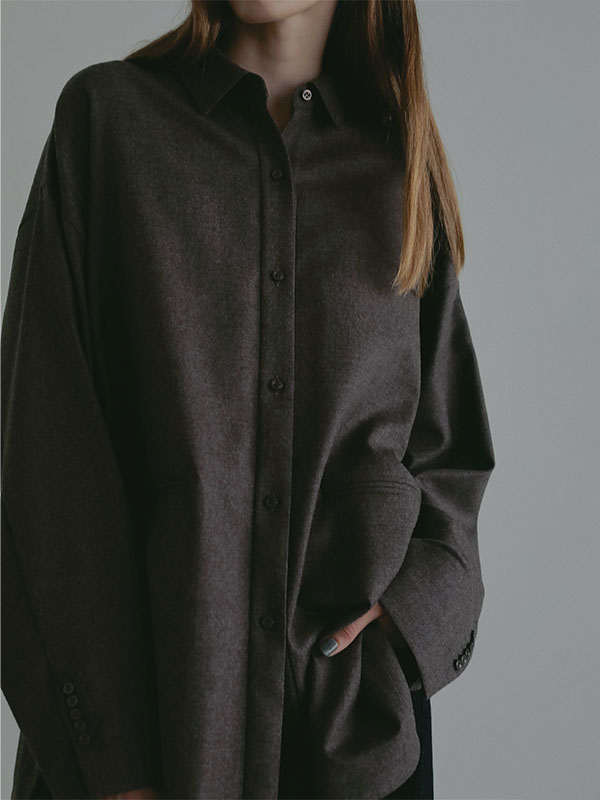 ハイカウントフラノオーバーサイズシャツ