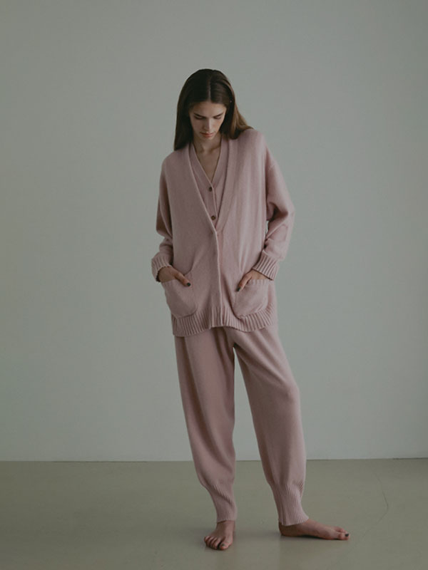 プレーンステッチVネックニットベスト(F BEIGE): トップス